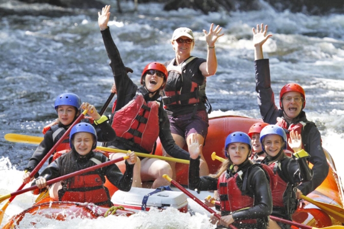 Rafters waving happily