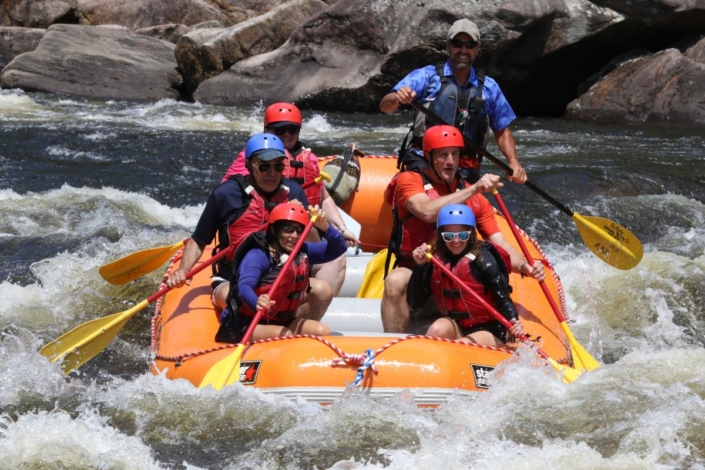 Rafters paddling Hudson River whitewater