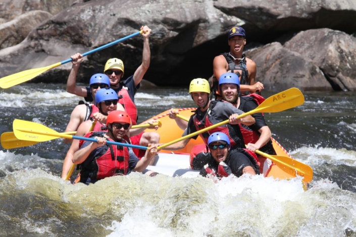 Rafters paddling Hudson River whitewater