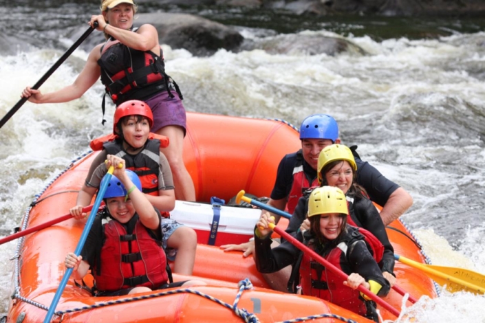 Rafters paddling Hudson River whitewater