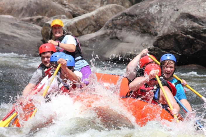 Rafters paddling Hudson River whitewater