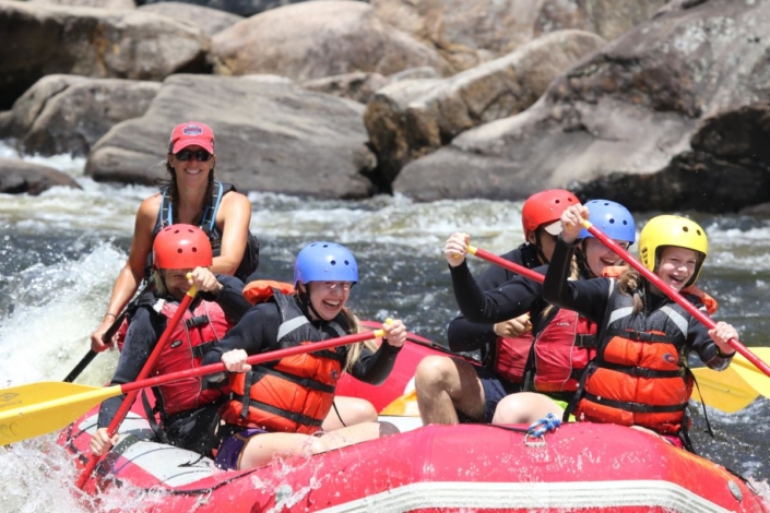 Rafters paddling Hudson River whitewater